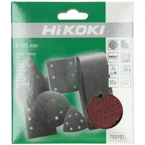 Hikoki 753101 10 csiszolólap, 125 mm, P40, tépőzáras,