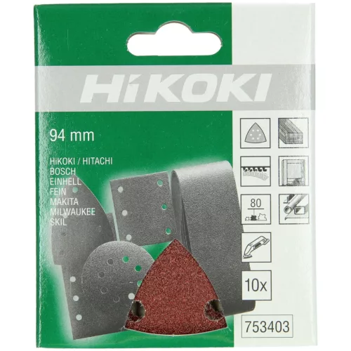 Hikoki 753403 10 csiszolólap, 94 mm, P80, tépőzáras,