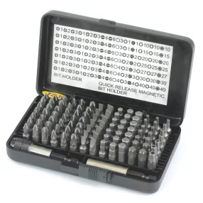   Hikoki 754000 Bit-készlet, 1/4''-os, 100 darabos, 25 mm, mágneses bittartóval és gyorscserélő mágneses