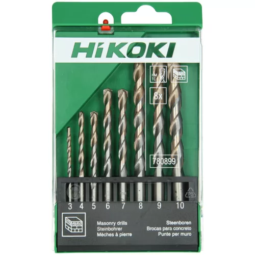 Hikoki 780899 Kőzetfúró szár, készlet (8 darabos) 3–10