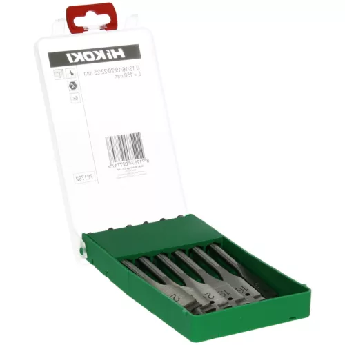 Hikoki 781792 Lapos fafúró szár készlet, (6 darabos) 13/16/19/20/22/25 x 150
