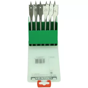   Hikoki 781793 Lapos fafúró szár készlet, (6 darabos) 14/16/18/20/22/24 x 150