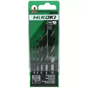   Hikoki 781981 Brad point fafúró szár, (5 darabos) 4/5/6/8/10