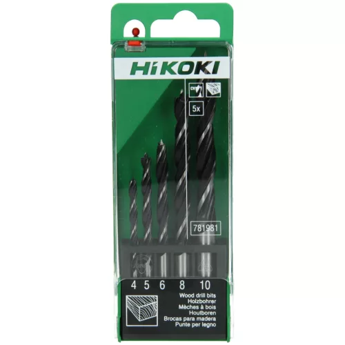 Hikoki 781981 Brad point fafúró szár, (5 darabos) 4/5/6/8/10