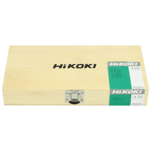 Hikoki 781991 Csigás fafúró szár készlet, 6 darabos (6/8/10/12/14/16 x 230