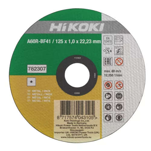 Hikoki 782306 Darabolótárcsa, 115 x 1,0 x 22,23 mm, lapos, HSP,