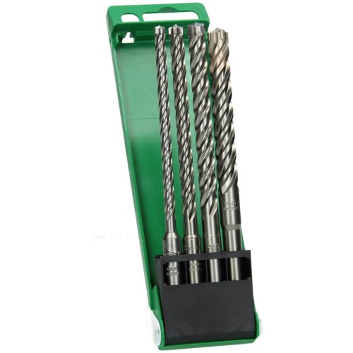 Hikoki 783390 Kalapácsfúró szár, SDS-Plus, teljesen karbidból készült fej (FCH), 4 élű fúrószár, (4 darabos) 6/8/10/12 x 165