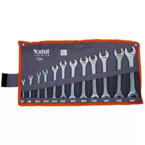   EXTOL PREMIUM villáskulcs klt., CrV., vászon tartóban; 12db, 6-32mm