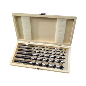   EXTOL PREMIUM fafúró klt. 6 db, 6-8-10-12-16-20×260mm, csavaros heggyel, hatszög befogás; fa dobozban