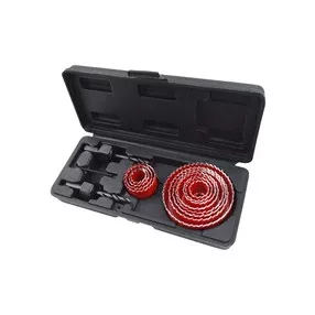   EXTOL PREMIUM körkivágó klt., 15 db-os,(19-22-29-32-36-38-44-51-58-64-76mm) műanyag, fa, gipszkarton