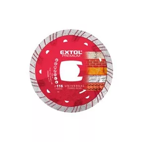   EXTOL PREMIUM gyémántvágó TURBO Plus; 230mm, száraz és vizes vágáshoz, vágási mélység: 4,0 cm