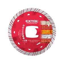 EXTOL PREMIUM gyémántvágó TURBO Plus; 230mm, száraz és vizes vágáshoz, vágási mélység: 4,0 cm