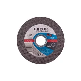   EXTOL PREMIUM vágókorong acélhoz/inoxhoz, kék; 115×1,0×22,2mm, max 13300 ford/perc, (darabáras, de csak ötösével rendelhető)