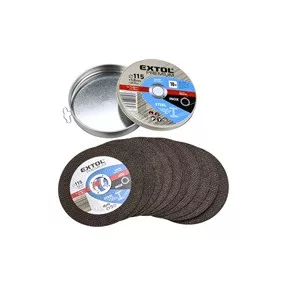   EXTOL PREMIUM vágókorong 10 db, acélhoz/inoxhoz, kék; 115×1×22,2mm, max 13300 ford/perc, fémdobozban