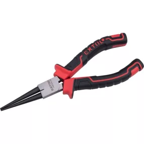   EXTOL PREMIUM kerek csőrű fogó; 160mm duál  vörös/fekete, TPR nyél, akasztós szerszámtartó