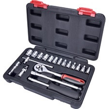 EXTOL PREMIUM dugókulcs klt. CV., 45fog; 1/4", 19db, dugófejek: 4-14mm