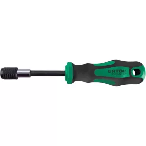   EXTOL PREMIUM csavarhúzó markolat, gyorskioldóval és mágneses csavarbehajtóval; CV., 1/4"×175mm