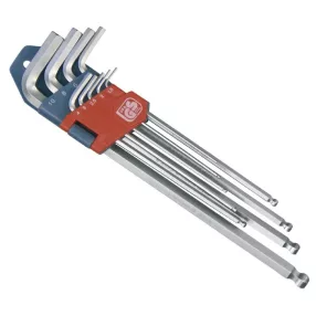   EXTOL PREMIUM imbuszkulcs klt., 9db, extra hosszú; gömbfej, 9db 1,5-10mm, CV., 95-237mm