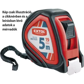   EXTOL PREMIUM mérőszalag, gumírozott, 1 stoppos, 10m×25mm