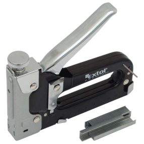   EXTOL PREMIUM tűzőgép 11,3mm×4-14mm, TÜV/GS; feketére festett szénacél ház, hátsó töltés, biztonsági zár