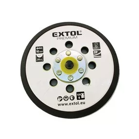   EXTOL tartalék gumi talp 8865038 rotációs csiszológéphez, 6"/150mm, 8 db lyuk, tépőzáras, max. 12.000/perc, vastagság: 10mm