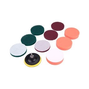   EXTOL CRAFT dörzsölő/csiszoló/polírozó klt. 10 db; 1/4"×25 mm csap, fúrógépbe fogható, tépőzáras